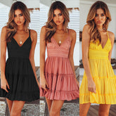V Neck High Waist Evening Party Beach Dresses InsStreet